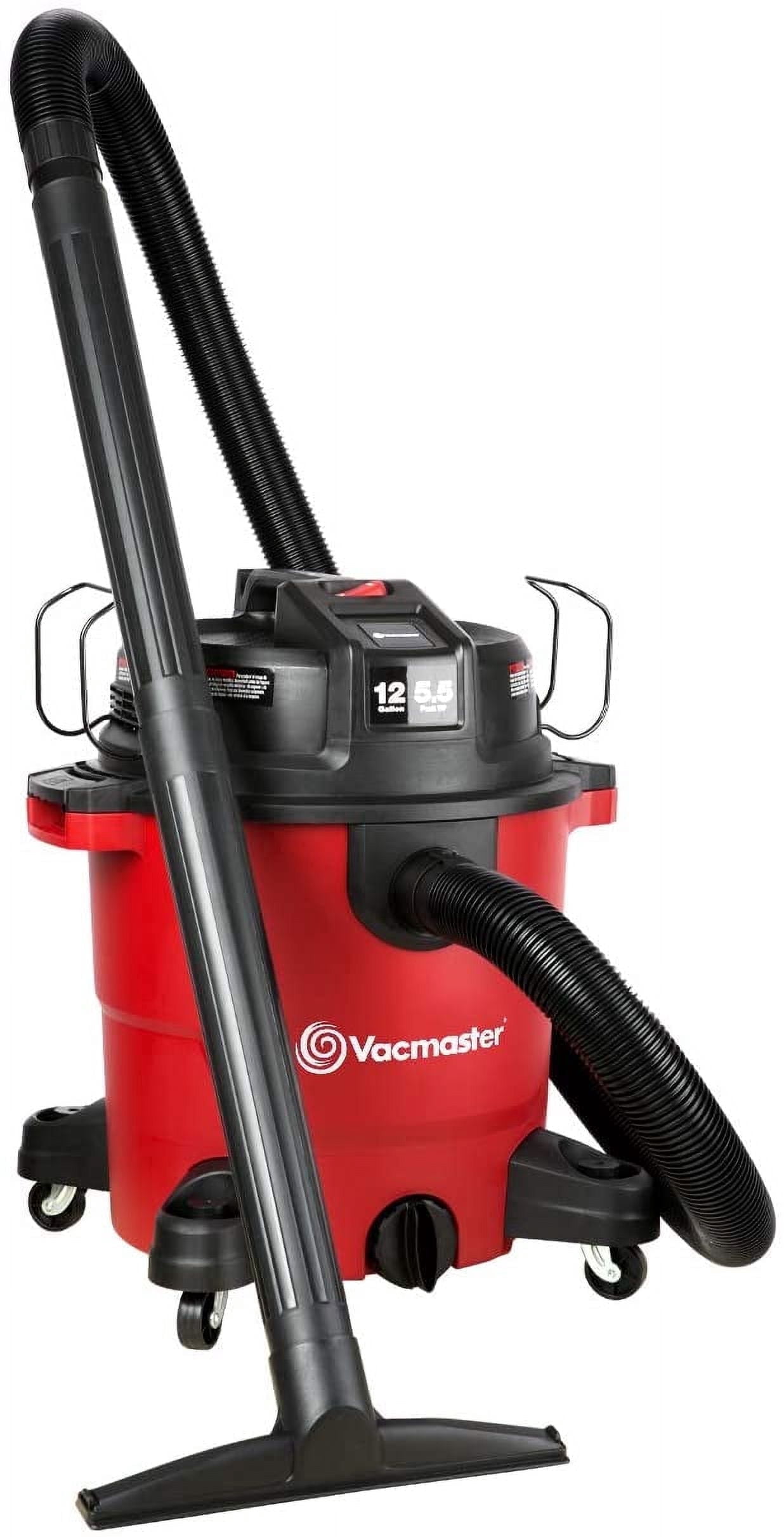 Vacmaster 12 Gallon Wet/Dry Vacuum, 5.5 Peak HP, 27ft Reach, Blower Function, 9 Accessories for Home, Garage & Car Cleaning