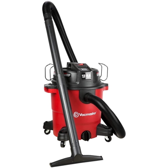 Vacmaster 12 Gallon Wet/Dry Vacuum, 5.5 Peak HP, 27ft Reach, Blower Function, 9 Accessories for Home, Garage & Car Cleaning
