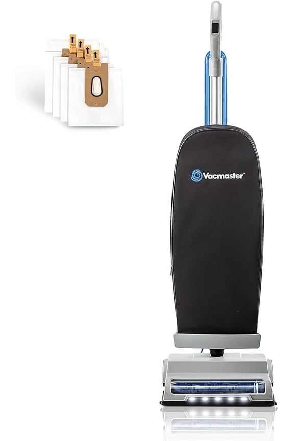 UB0402 Commercial Vacuum Cleaner Ultra-Lightweight 14L Capacity Bagged Upright Vac with LED Headlight and 2-Speed Setting Powerful Suction for Pets, Carpets & Hard Floor