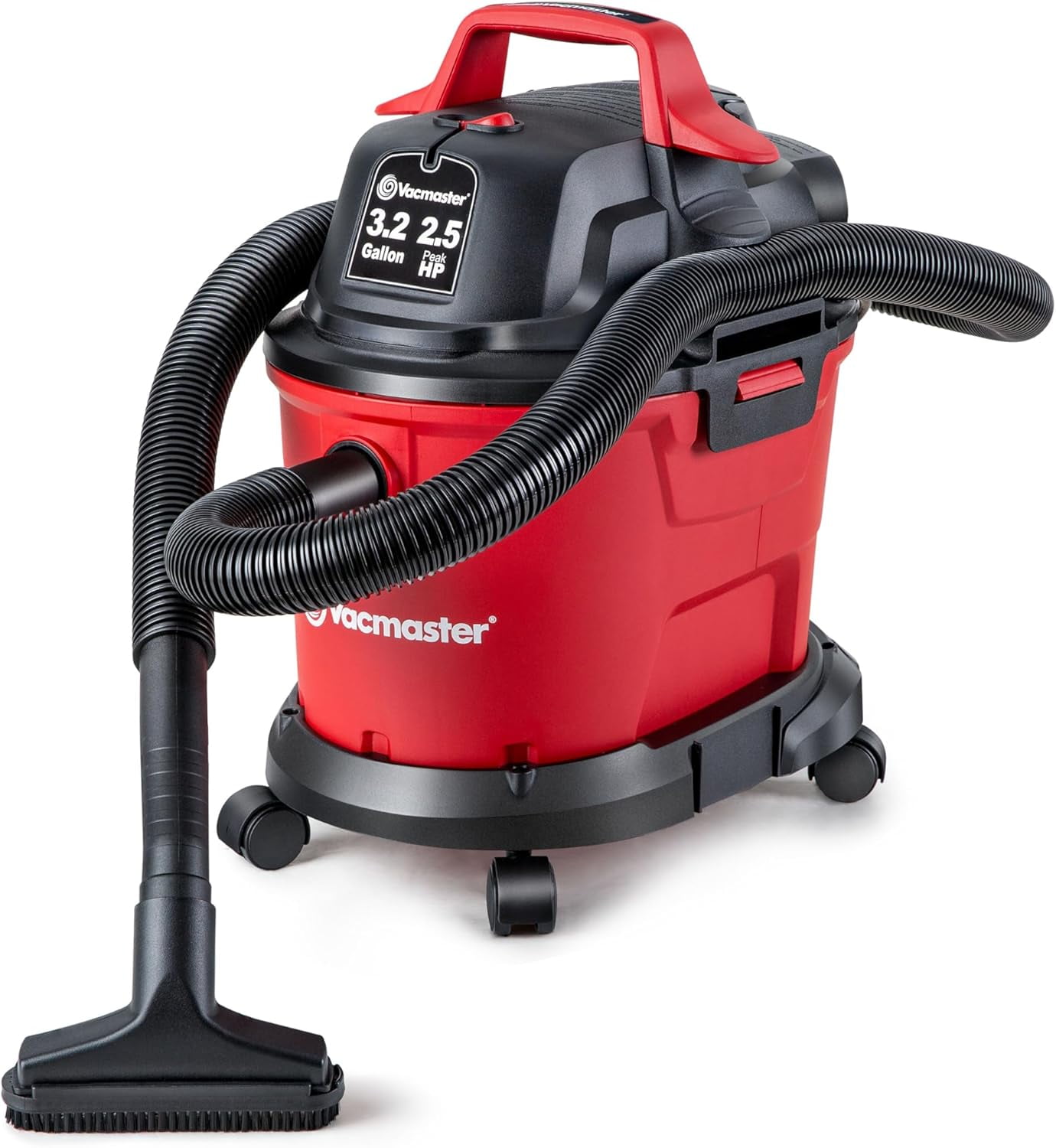 Vacmaster VHB305M 1101 Wall Mount Wet Dry Vacuum, 3.2 Gallon 2.5 Peak HP, Red