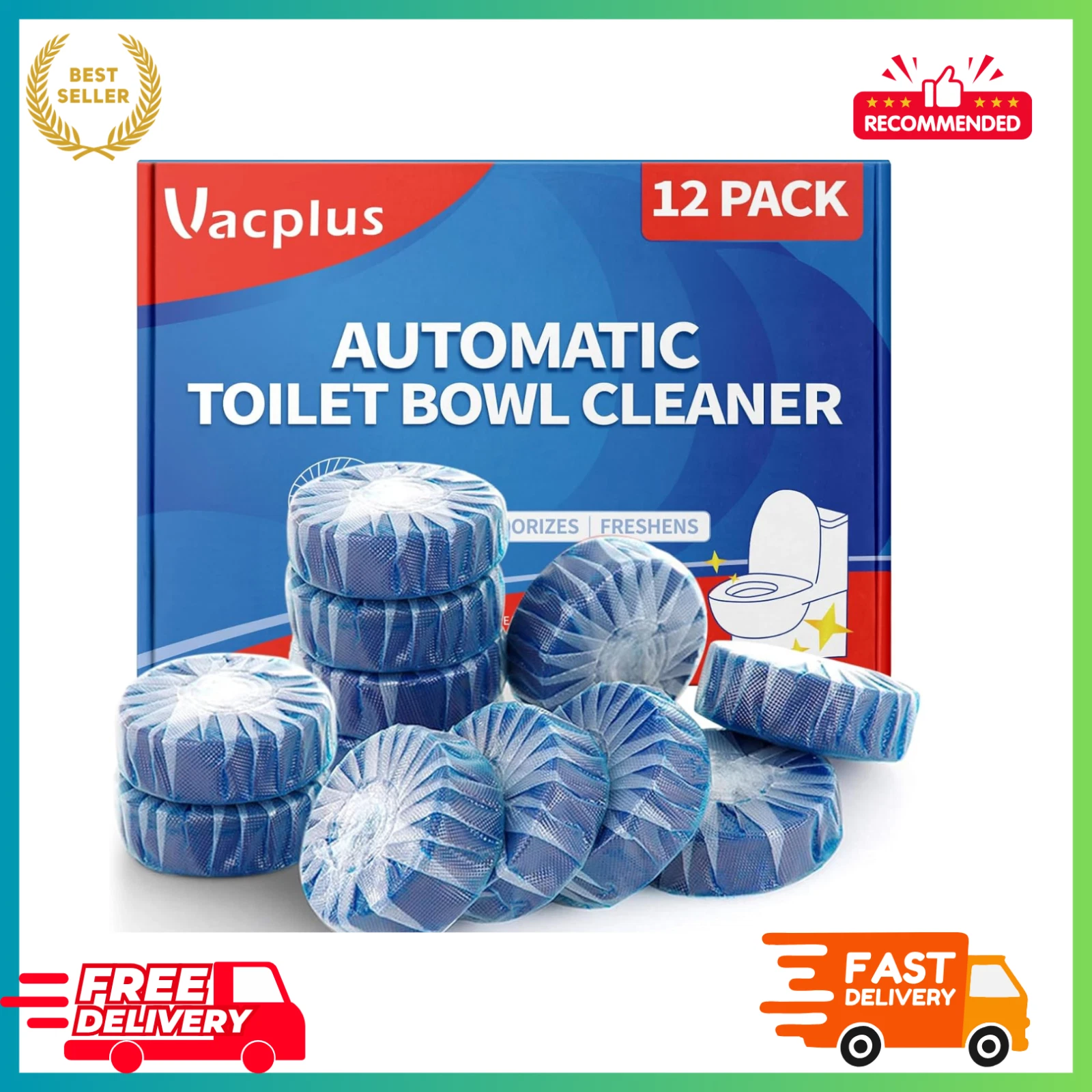 Vacplus Automatic Toilet Bowl Cleaner Tablets Bathroom Toilet Tank Cleaner Newus