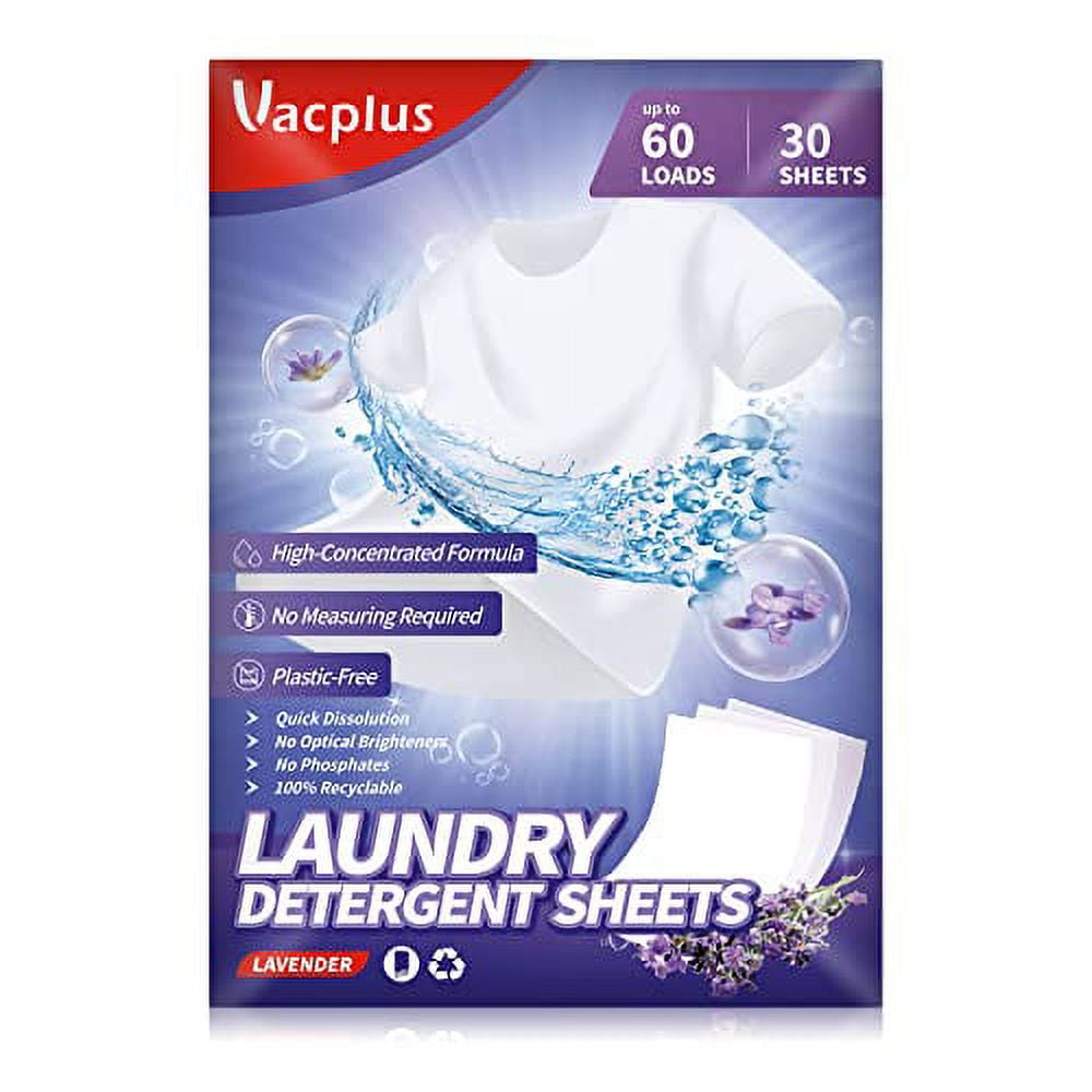 Vacplus Laundry Detergent Sheets Natural - 60 Sheets (120 Loads)