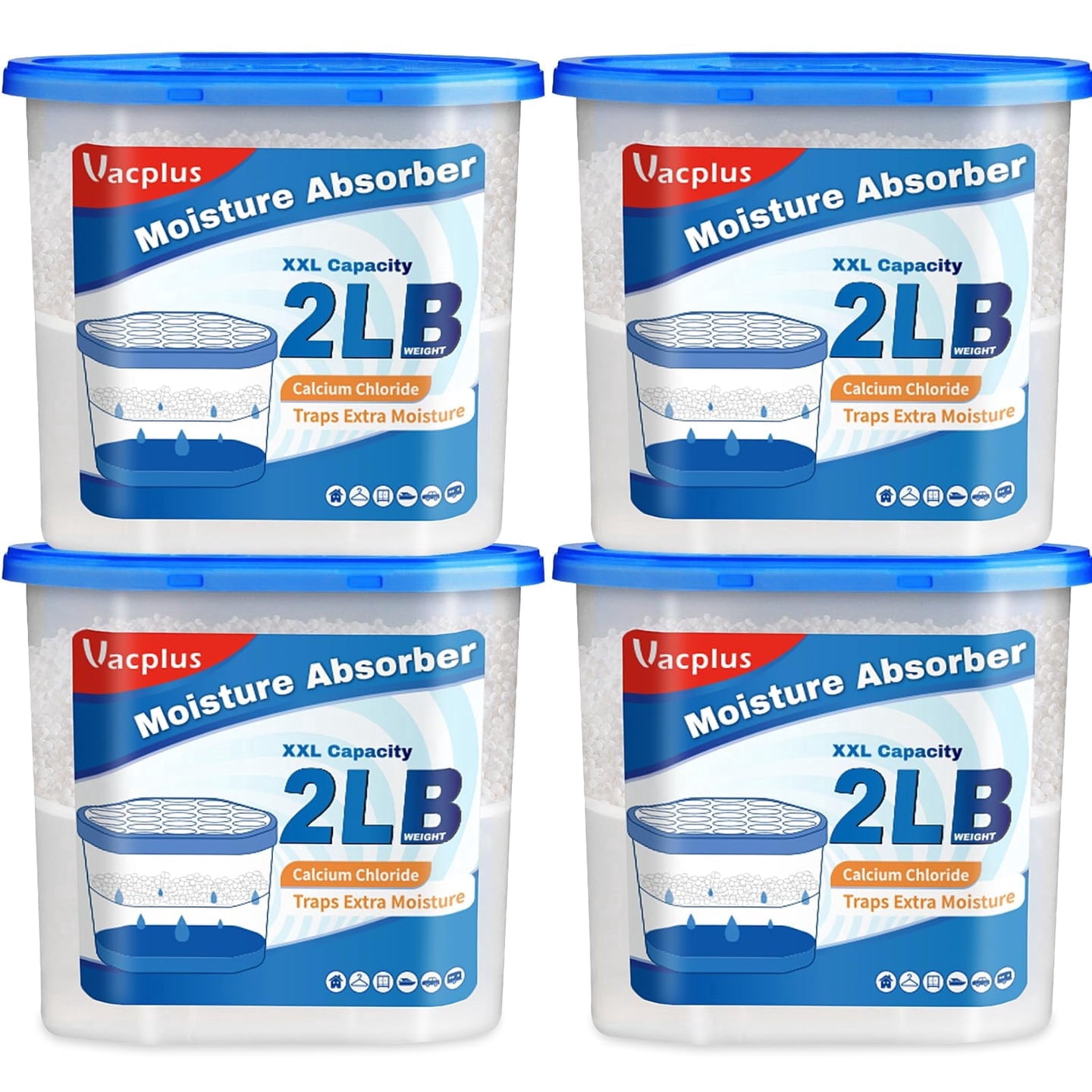 Vacplus Moisture Absorber Buckets – Large Capacity Dehumidifier and ...