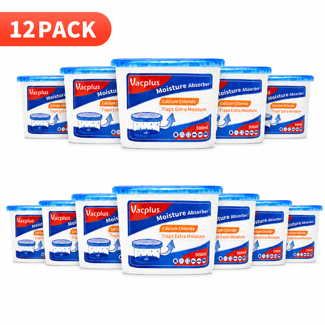 Vacplus, Moisture Absorbers, 12 Pack, Leakproof Humidity Absorber ...