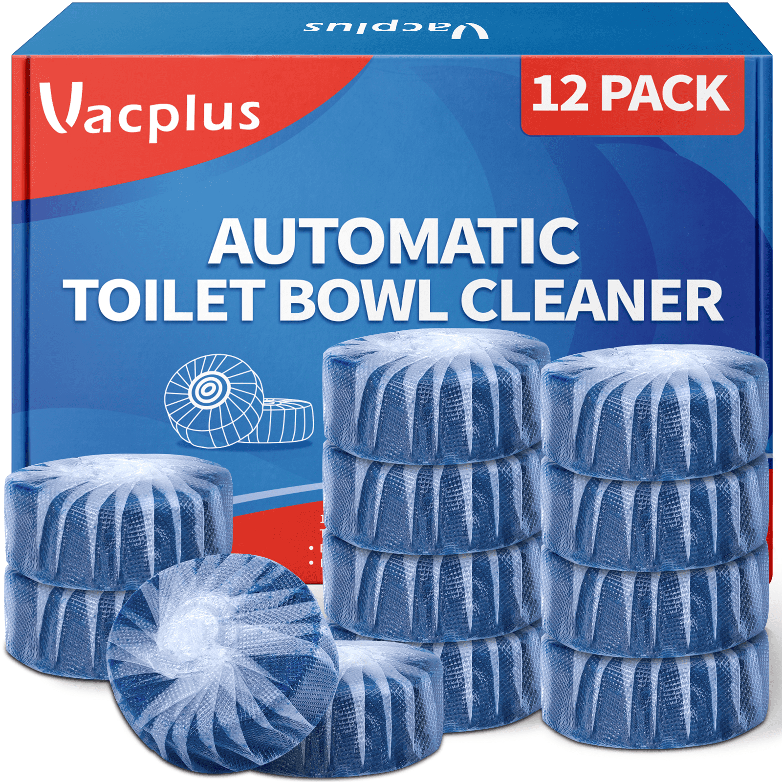 Walmart discounts of Vacplus Toilet Bowl Cleaners, 12 Pack Toilet Cleaner Tablets