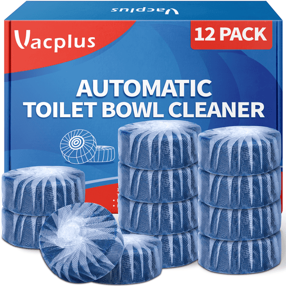 Vacplus Toilet Bowl Cleaners Tablets, Fragrance Free, 1.7 oz, 12 Pack