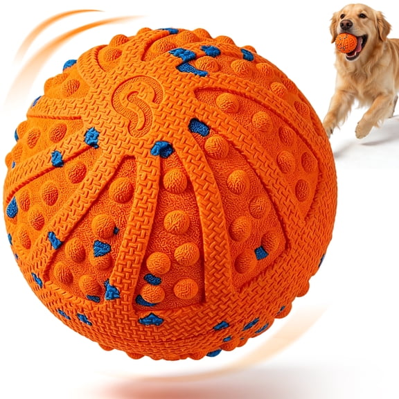 Vacqueen Interactive Automatic Rolling Dog Ball, ETPU Waterproof Dog Toys,Orange