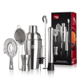 thumbnail image 1 of Vacu Vin Cocktail Set Plus - 7 Essential Tools for Mixing and Serving Cocktails - Dishwasher Safe - Cocktail Shaker, Double Jigger, Muddler, Hawthorne Strainer - Perfect Wine Gifts, 1 of 5