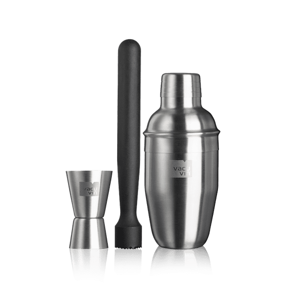 Vacu Vin Stainless Steel Dishwasher Safe 3-piece Cocktail Shaker set