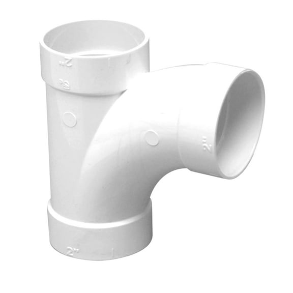 Vaculine Central Vacuum Cleaner White 2 Inch PVC Sweep Tee 90 Degree Fitting