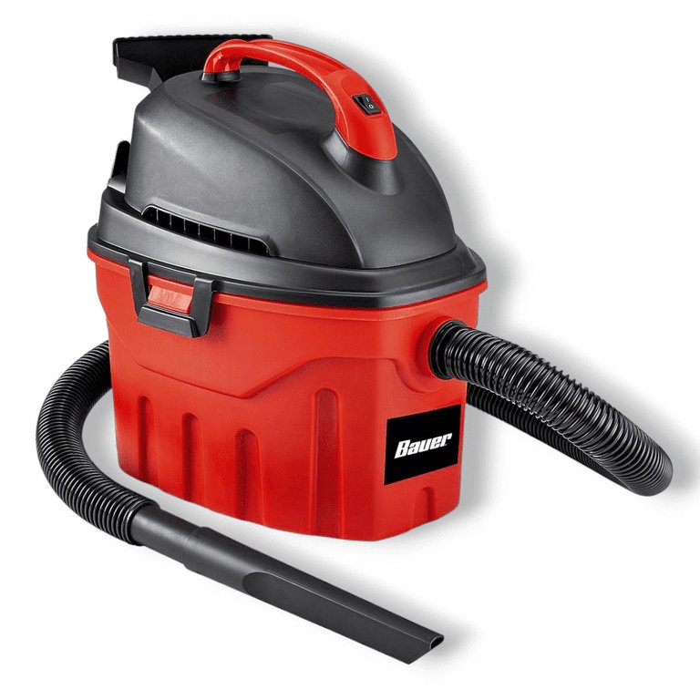BAUER 3 Gallon Corded Portable Wet Dry Lightweight Cleaner 3 Peak Horsepower Vacuum With 4 Ft. Hose Red Walmart