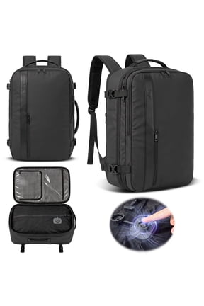 Fegat Vacuum Backpack for Travel,New Upgrade 60L Expandable Compression Bag with One-Button,Pump & TSA Lock,Vacuum Seal Backpack Flight Approved,Carry on Backpacks for Travel Business