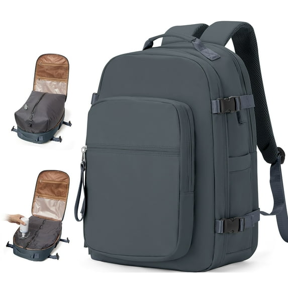 Vacuum Seal Backpack for Travel with Vacuum Compression, Air Seal Travel Backpack with Portable Air Pump Carry on Luggage Airline Approved for Women Men Large Vac Pack Airback Laptop Backpack Blue