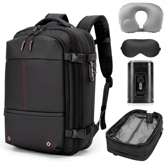 GreenTaya Vacuum Seal Backpack Travel with Pump 60L Expandable Compression Bag Laptop Airlines Space Saver Bags for Women Men Traveling