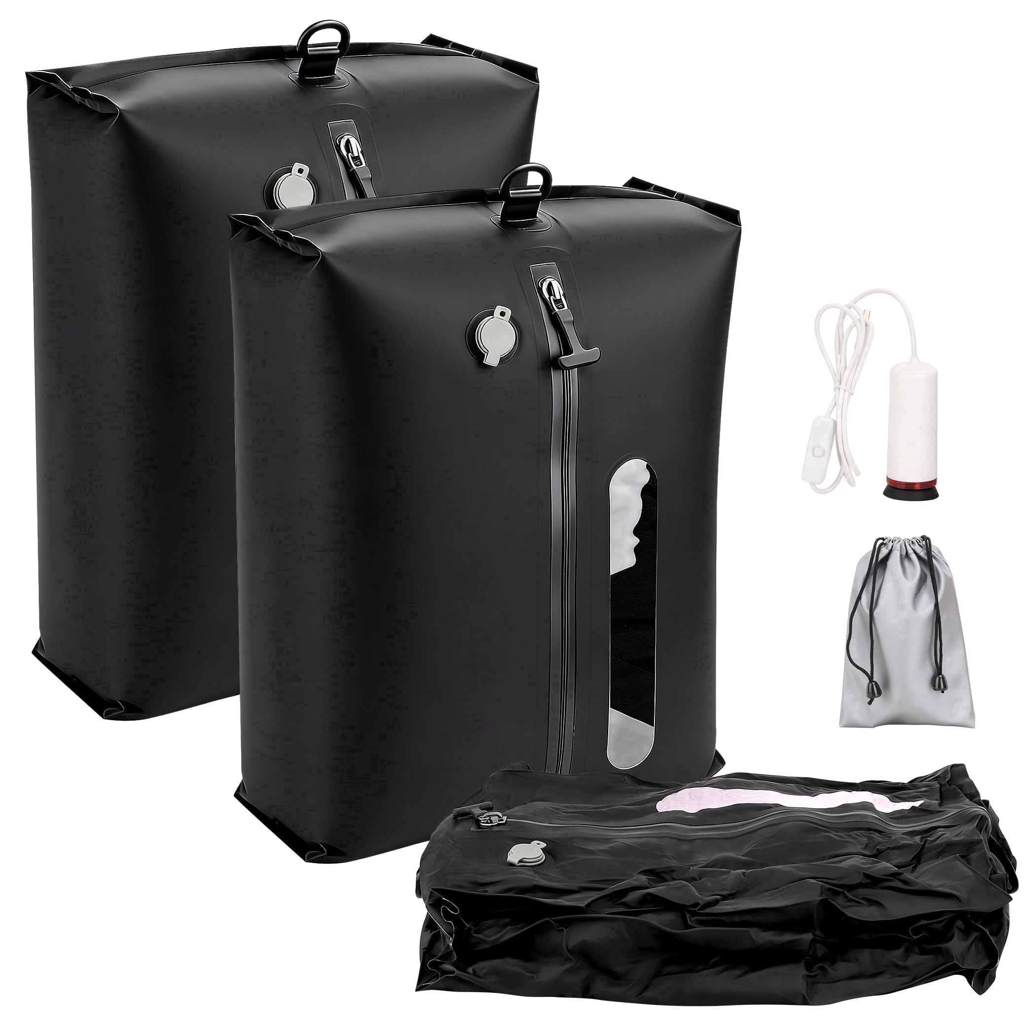 Nazano Vacuum Bags  for Travel with USB Pump, 29L Each, IP67 Waterproof, Portable Compression for Suitcase, Clothes (2 Pack)