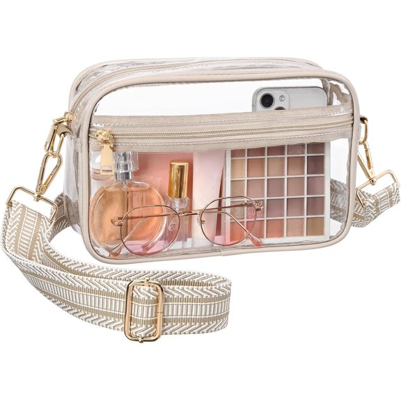 Clear Crossbody Bag Stadium Approved, Clear Purse for Women, Transparent Messenger Handbag for Concert