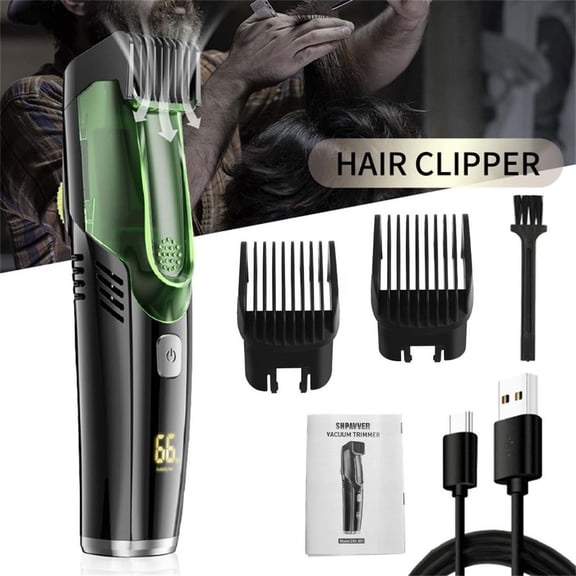 Vacuum Beard Trimmer for Men,Automatic Hair Suction,Adjustable Blade,LCD Display,Wet and Dry Use,USB Rechargeable,Precise Grooming,Powerful Battery multicolor
