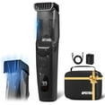 thumbnail image 1 of Rechargeable Vacuum Beard Trimmer for Men - IPX6 Waterproof, Adjustable Length Combs (1-25mm), Cordless Stubble & Mustache Trimmer - Black, 1 of 7