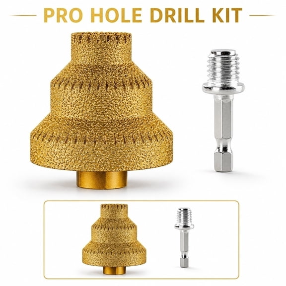 Vacuum Brazed Profiling Burr M14 Drill Bit Attachment with M14 Adapter for Granite Tile Masonry Shaping Grinding 2 Piece Power Tool Accessory Set