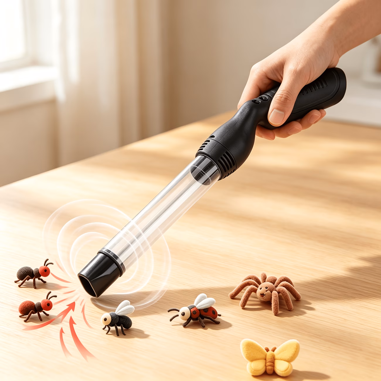 Vacuum Bug/Spider Catcher Portable Suction Trap with LED Light for Catching Spiders, Moths, Roaches & Other Pests (Batteries Not Included)