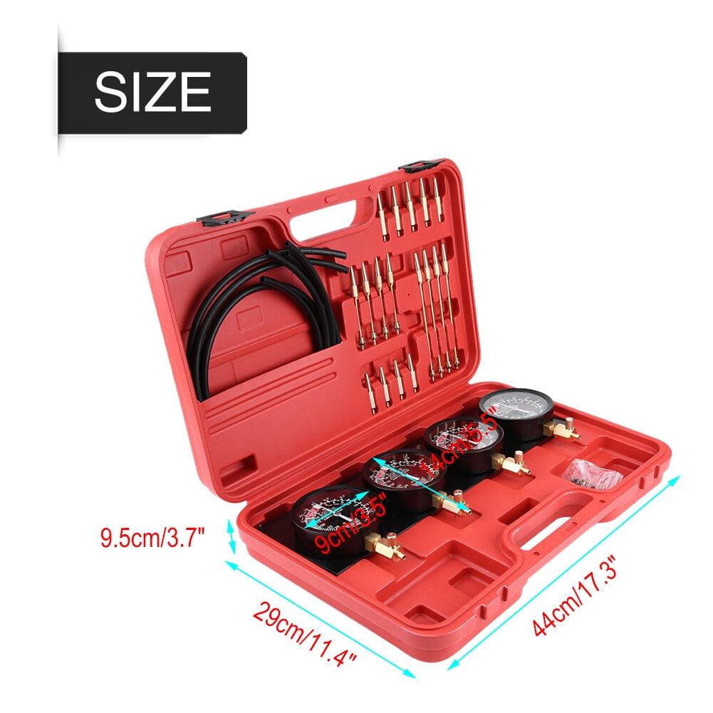 Vacuum Carburetor Synchronizer Kit, 4 Gauges With Lockable Valves Easy