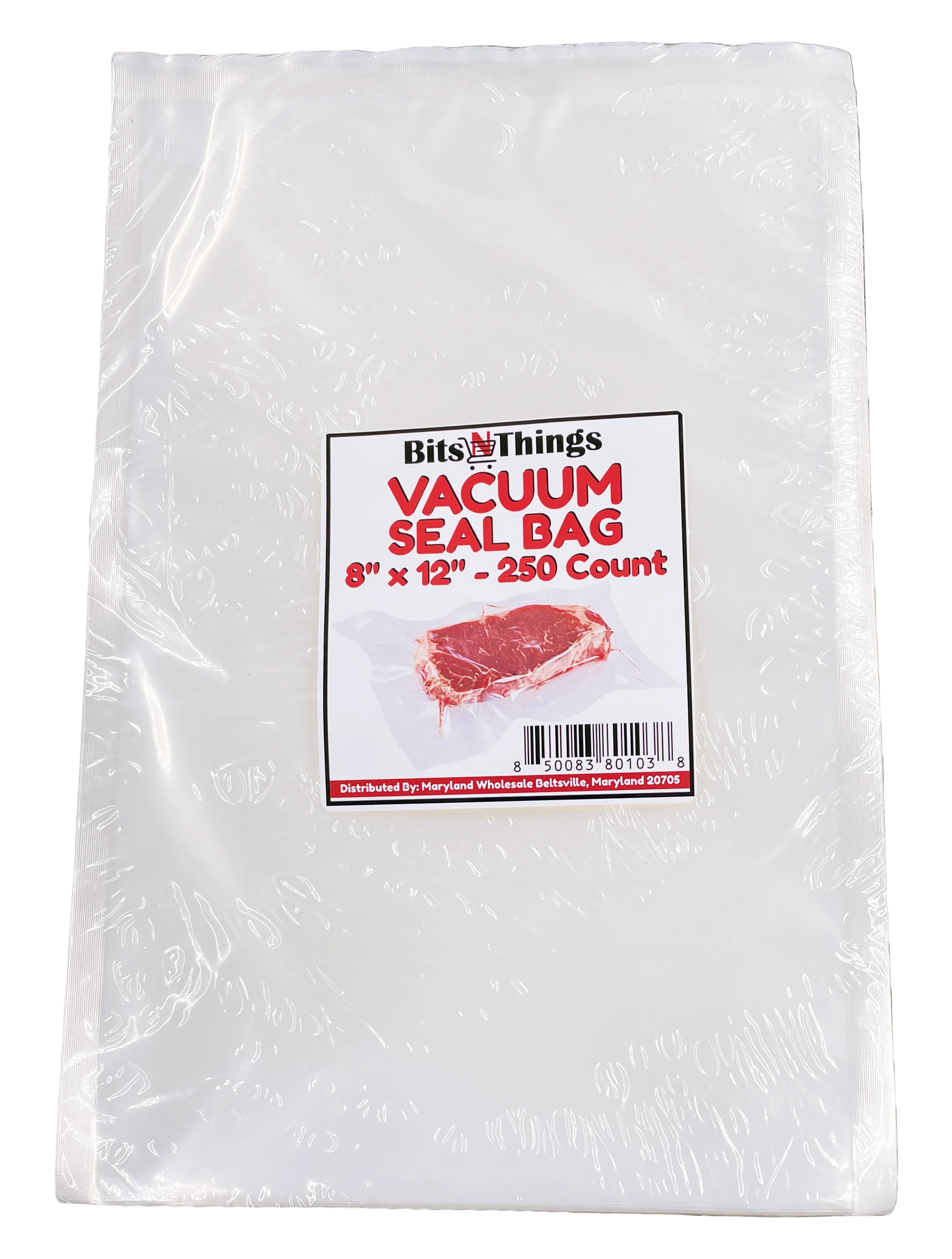 Vacuum Chamber Sealer Packaging Pouch/Bag 8" x 12" | 3 Mil Thick | by Bits N Things | 250 Pack