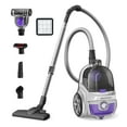 thumbnail image 1 of Vacuum Cleaner, 1200W 3.6 QT Bagless Canister Vacuum, Turbo Brush, Double HEPA Filter, Silver Purple, 1 of 7