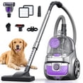 thumbnail image 1 of Vacuum Cleaner, 30Kpa 1600W Bagless Vacuum Cleaners 4QT Dust Cup, Double HEPA Filter, Retractable Cord, Lightweight Vacuum Cleaner with 5 Tools for Hard Floors, Silver Purple, 1 of 7