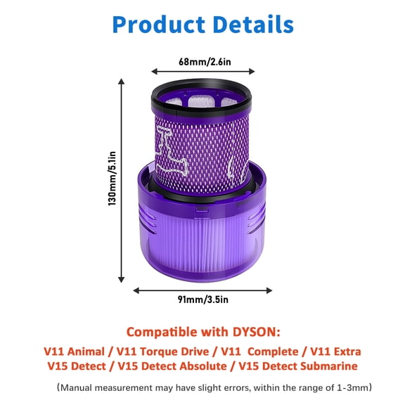 Vacuum Cleaner Accessories For Dy*son VI5 V11 Detect fiter