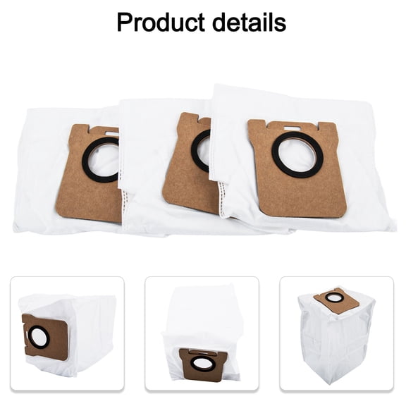 Vacuum Cleaner Dust Bags Replacement Non-Woven Fabric Collection Bags for S10 Plus S10 Model Large Capacity Easy Installation 3 Pack