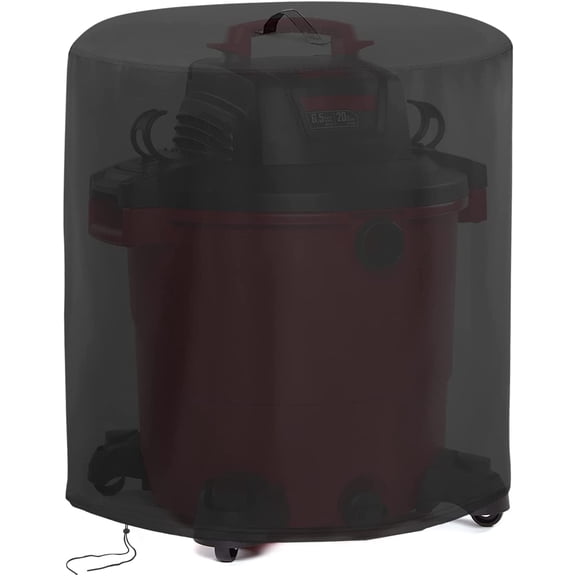 Vacuum Cleaner Dust Cover, Black Drawstring, 12-16 Gallon Wet & Dry Canister Vacuum Cleaner Protective Cover, 24 inches deep x 26.5 inches high