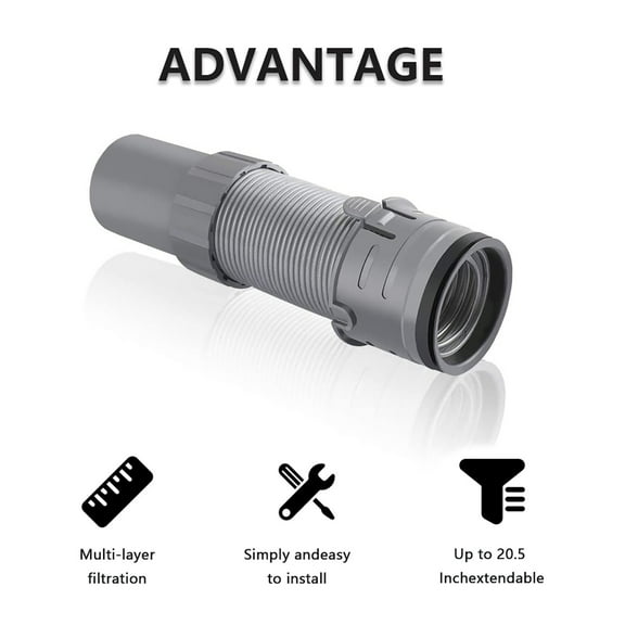 Vacuum Cleaner Extension Hose Compatible with Shark NV350 NV351, Flexible Extendable Tube Accessory, Multi-Layer Filtration, Easy to Install, Up to 20.5 Inches Extendable, Vacuum Replacement Part