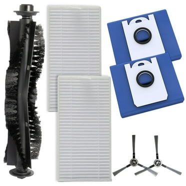 Vacuum Cleaner Parts Kit for bObsweep Dustin Robot - Main Brush, Side Brushes, Filters, Dust Bags - Replacement Accessories