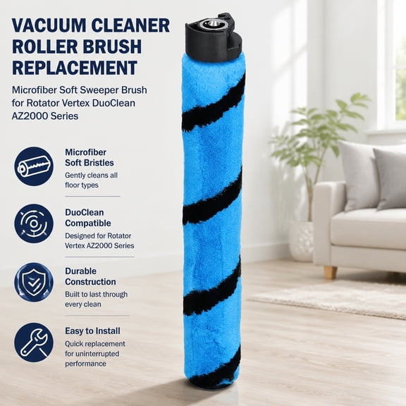 Vacuum Cleaner Roller Brush Soft Microfiber Sweeper Replacement Brush Compatible with AZ2000 Series Rotator Vertex DuoClean Style A