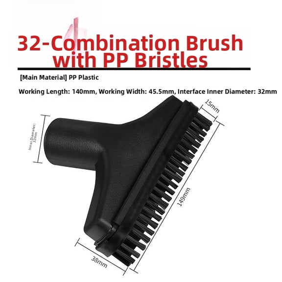 Vacuum Cleaner Square Brush Head 32mm Inner Diameter for Dusting Floors Carpets
