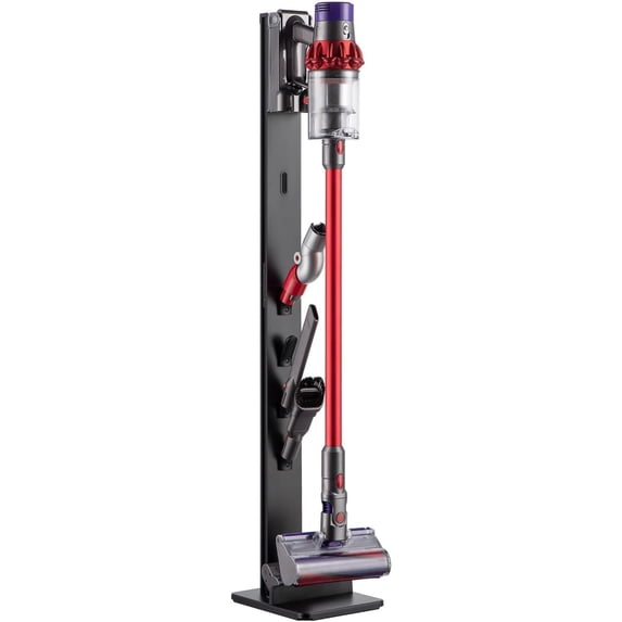 Pegzone Vacuum Cleaner Stand, Compatible with Cordless Vacuums Dyson Gen5 V15 V12 V11 V10 V8 V7 V6, Floor Vacuum Accessory Holder with 4 Hooks, Metal Storage Bracket Organizer, Black