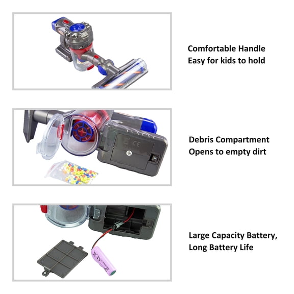 Vacuum Cleaner Toy Vacuum 3 In-1 Kids Vacuum Cleaner Set That Really Works Cordless Vacuum Interactive Toy for Children