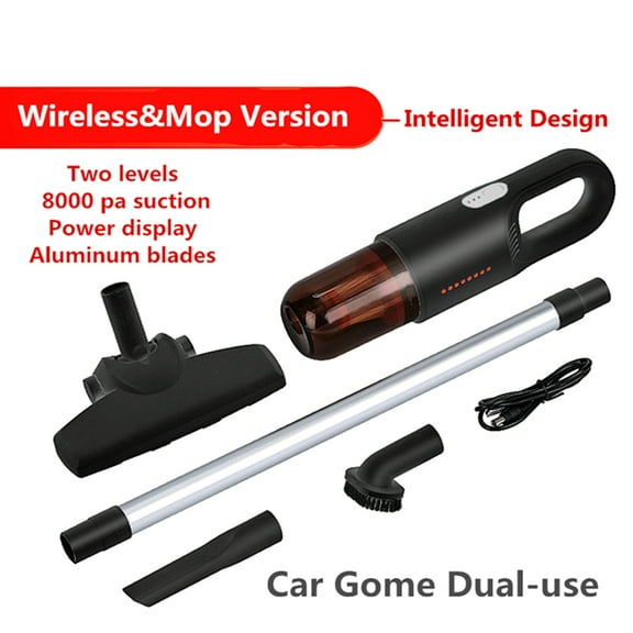 ASXITE Portable Handheld Wireless Car Vacuum Cleaner Household Compact & Large Suction Vacuum Cleaner Floor Brush Style Black