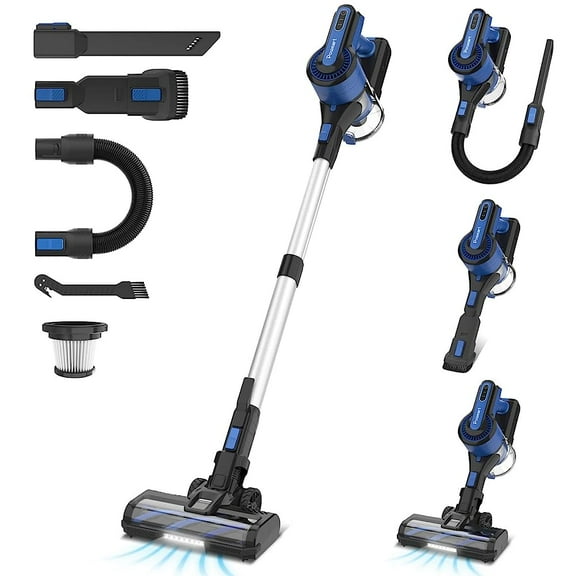 Vacuum Cleaners POWEART V870 Purple Cordless Vacuum, 30KPa Suction, 350W Motor, 8-in-1 Cleaner,Floor Cleaning Machines