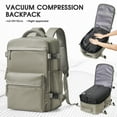 thumbnail image 1 of Travel Vacuum Backpack with Air Pump, Vacuum Seal Carry on Backpack for Airplanes, Vacuum Back Pack for Travel Backpack with Vacuum Compression Business Day Vacpack Backpack for Women Men Brown, 1 of 9