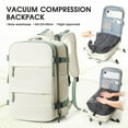 thumbnail image 1 of Vacuum Backpack for Travel, Vacuum Seal Carry on Backpack with Vacuum Compression, Vacuum Travel Backpack with Pump for Women Men Airline Approved Air Backpack Vacpack for Work College Daypack Beige, 1 of 10