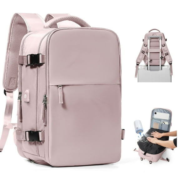 Vacuum Seal Compression Large Travel Backpack with Air Pump, Personal Item Airbag Carry on Backpacks Flight Approved, Airback Waterproof Work Compression Bags Travel Pump Business Laptop Suitcase