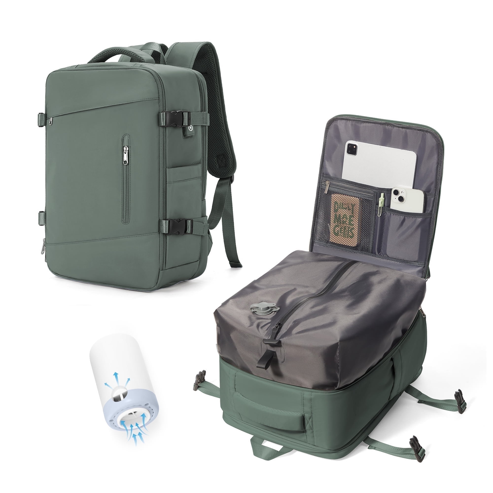 Vacuum Compression Backpack, 45L Expandable Travel Backpack With