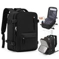thumbnail image 1 of Large Storage Vacuum Compression Travel Backpack Seal Bags with Pump Carry on Vacuum Seal Backpack for Travel on Airplane Work Business Vacpack College Airback Laptop Backpack for Women Men Black, 1 of 9
