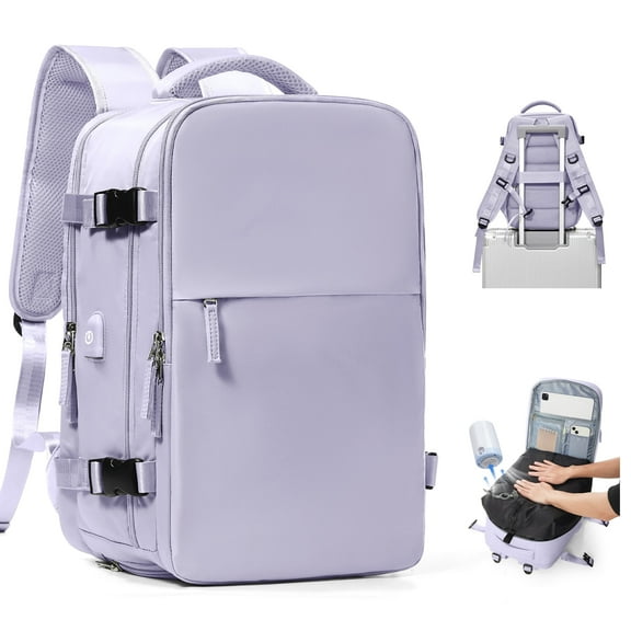 Vacuum Seal Compression Large Travel Backpack with Air Pump, Personal Item Airbag Carry on Backpacks Flight Approved, Airback Waterproof Work Compression Bags Travel Pump Business Laptop Suitcase