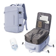 Vacpack Backpack with Vacuum Seal Travel Backpack Men, Vacuum Compression Backpack with Portable Air Pump, Vacuum Seal Carry on Backpack for Airplanes Women Laptop Airback Vac Pack Daypack Purple