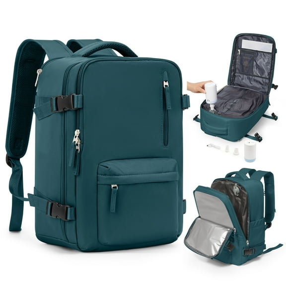 Large Storage Vacuum Compression Travel Backpack Seal Bags with Pump Carry on Vacuum Seal Backpack for Travel on Airplane Work Business Vacpack College Airback Laptop Backpack for Women Men Blue