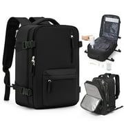 SYCNB Large Storage Vacuum Compression Travel Backpack Seal Bags with Pump Carry on Vacuum Seal Backpack for Travel on Airplane Work Business Vacpack College Airback Laptop Backpack for Women Men Black