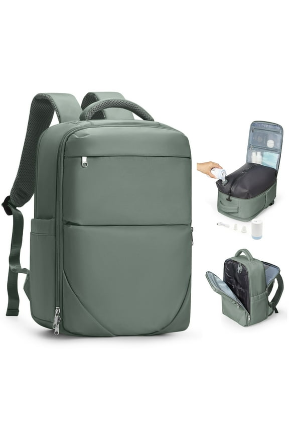 Air Seal Travel Backpack Vacuum Compression Backpack Travel with Pump, Vacpack Vacuum Seal Carry on Backpack for Traveling Airline Approved, Waterproof Airpack Laptop Backpack 17 Inch Airback Green