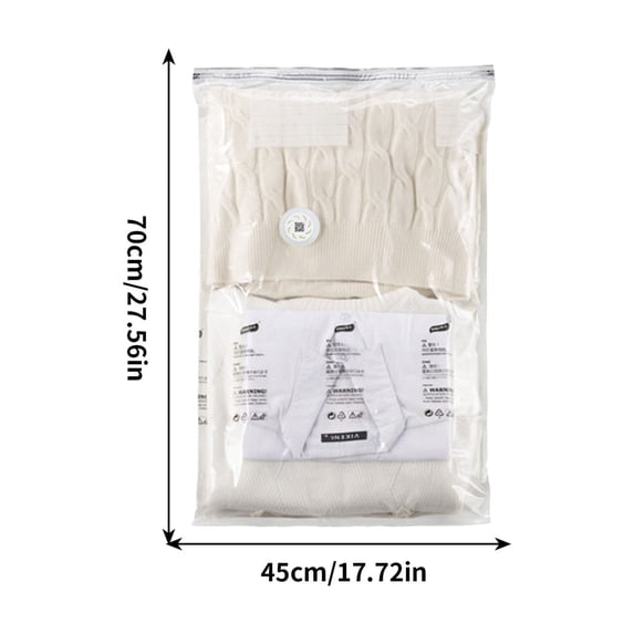 Vacuum Compression Storage Bags for Clothes & Blankets | Space-Saving Travel & Closet Organizer | No Pump Needed | Durable & Reusable | Set of 1